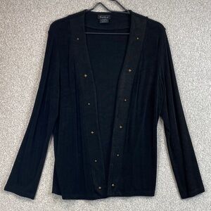 West End liquid knit blazer jacket M black stud accents western professional